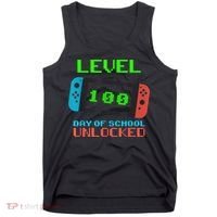 Level 100 Days Of School Unlocked Gamer Video Games Tank Top thumb 0