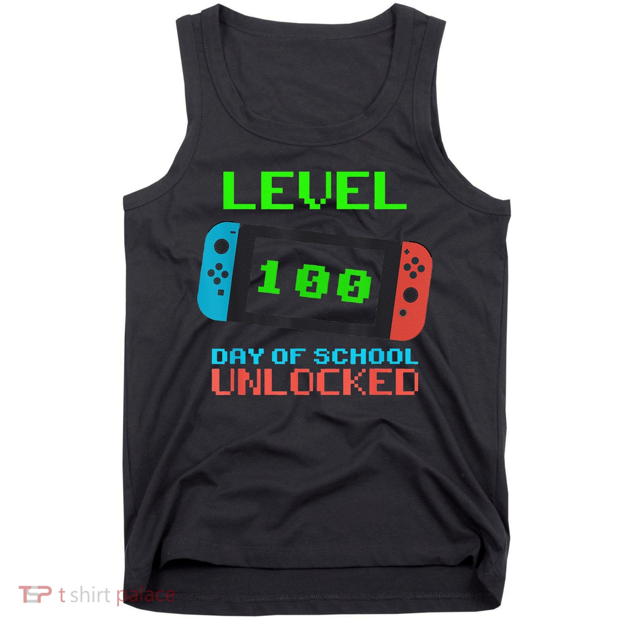 Level 100 Days Of School Unlocked Gamer Video Games Tank Top