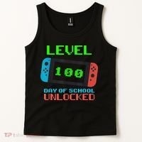 Level 100 Days Of School Unlocked Gamer Video Games Tank Top thumb 2