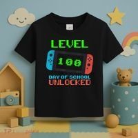 Level 100 Days Of School Unlocked Gamer Video Games Toddler T-Shirt thumb 3