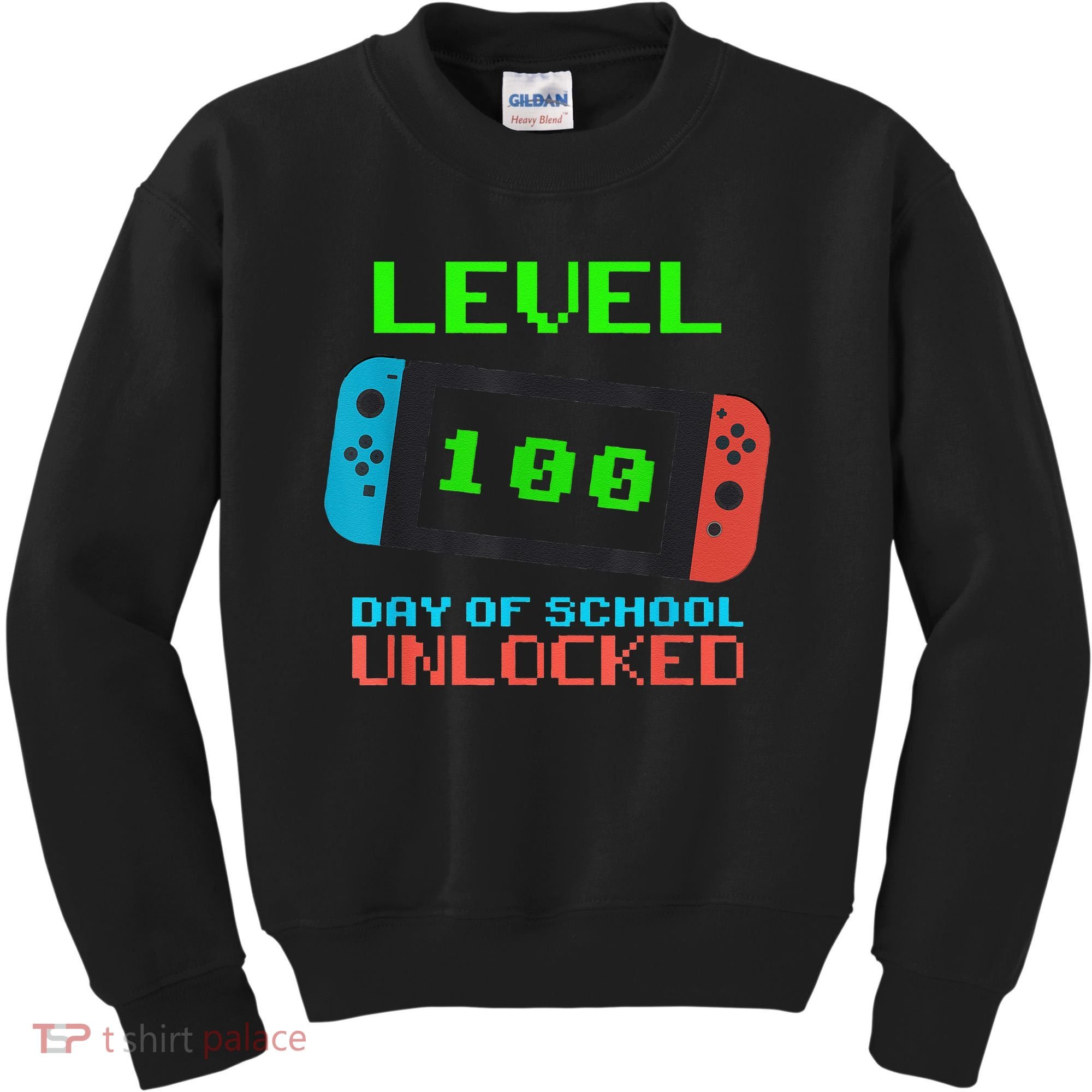 Level 100 Days Of School Unlocked Gamer Video Games Kids Sweatshirt