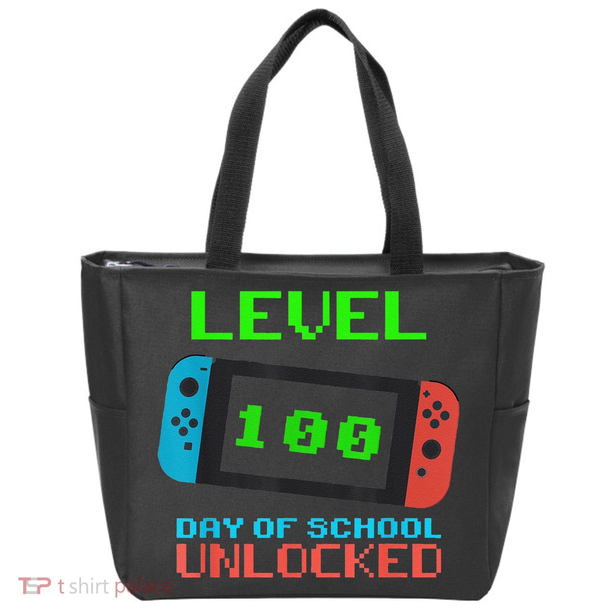 Level 100 Days Of School Unlocked Gamer Video Games Tote Bag