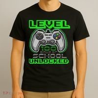 Level 100 Days Of School Unlocked Video Game T-Shirt thumb 3