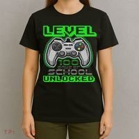 Level 100 Days Of School Unlocked Video Game T-Shirt thumb 4