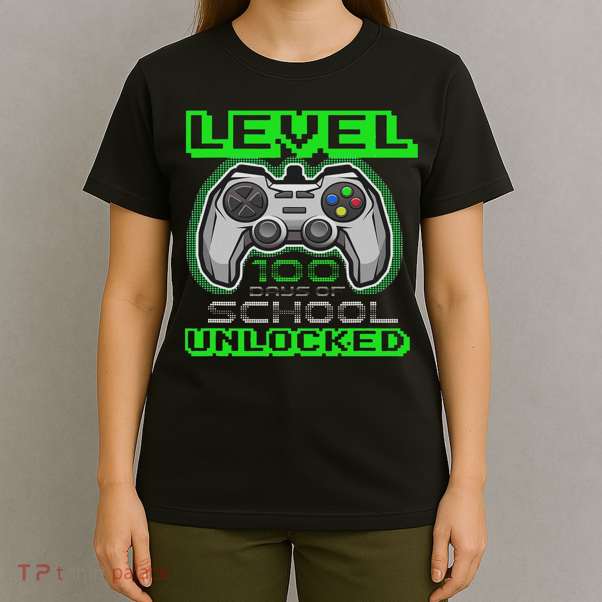 Level 100 Days Of School Unlocked Video Game T-Shirt
