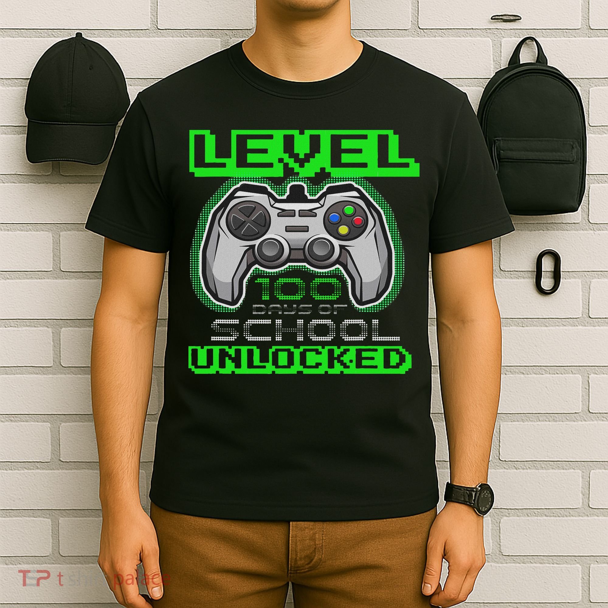 Level 100 Days Of School Unlocked Video Game T-Shirt