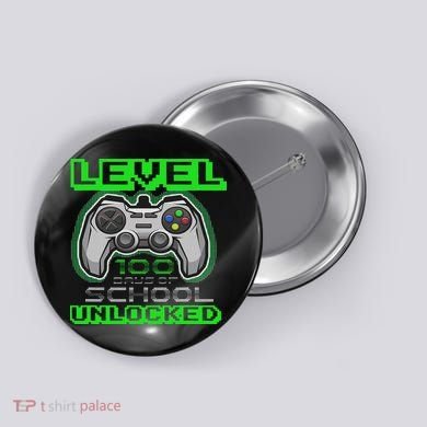 Level 100 Days Of School Unlocked Video Game Button