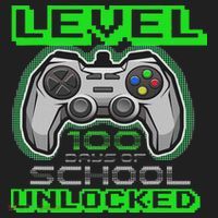 Level 100 Days Of School Unlocked Video Game Beanie thumb 2