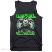 Level 100 Days Of School Unlocked Video Game Tank Top thumb 0