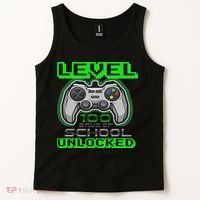 Level 100 Days Of School Unlocked Video Game Tank Top thumb 2