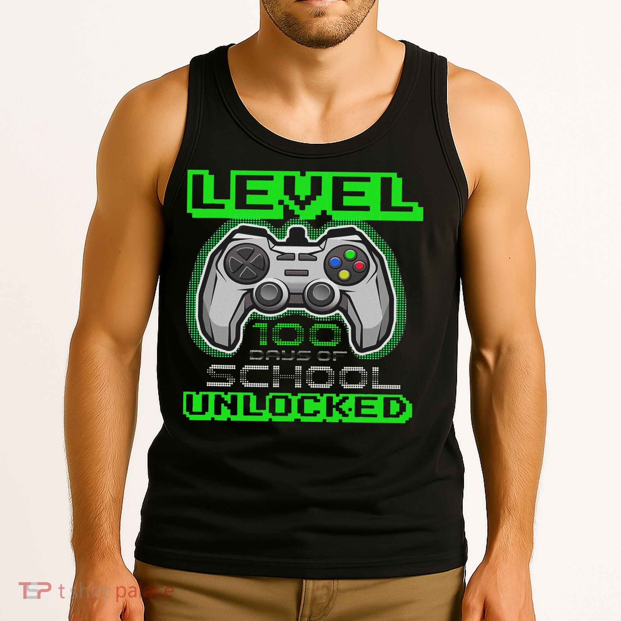 Level 100 Days Of School Unlocked Video Game Tank Top