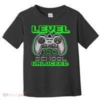 Level 100 Days Of School Unlocked Video Game Toddler T-Shirt thumb 0