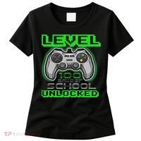 Level 100 Days Of School Unlocked Video Game Women's T-Shirt thumb 0