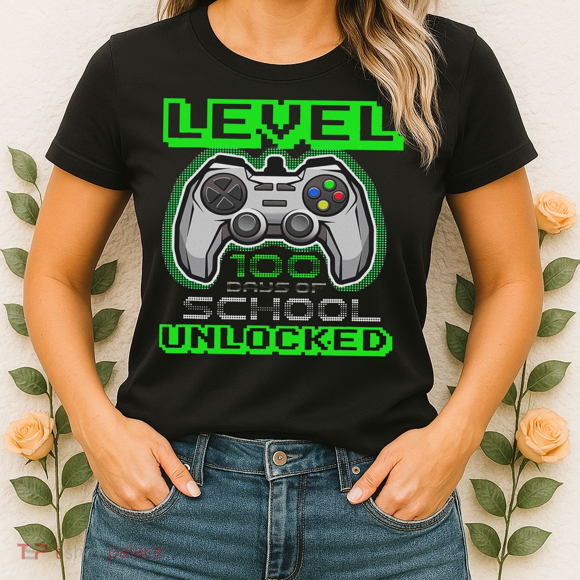 Level 100 Days Of School Unlocked Video Game Women's T-Shirt