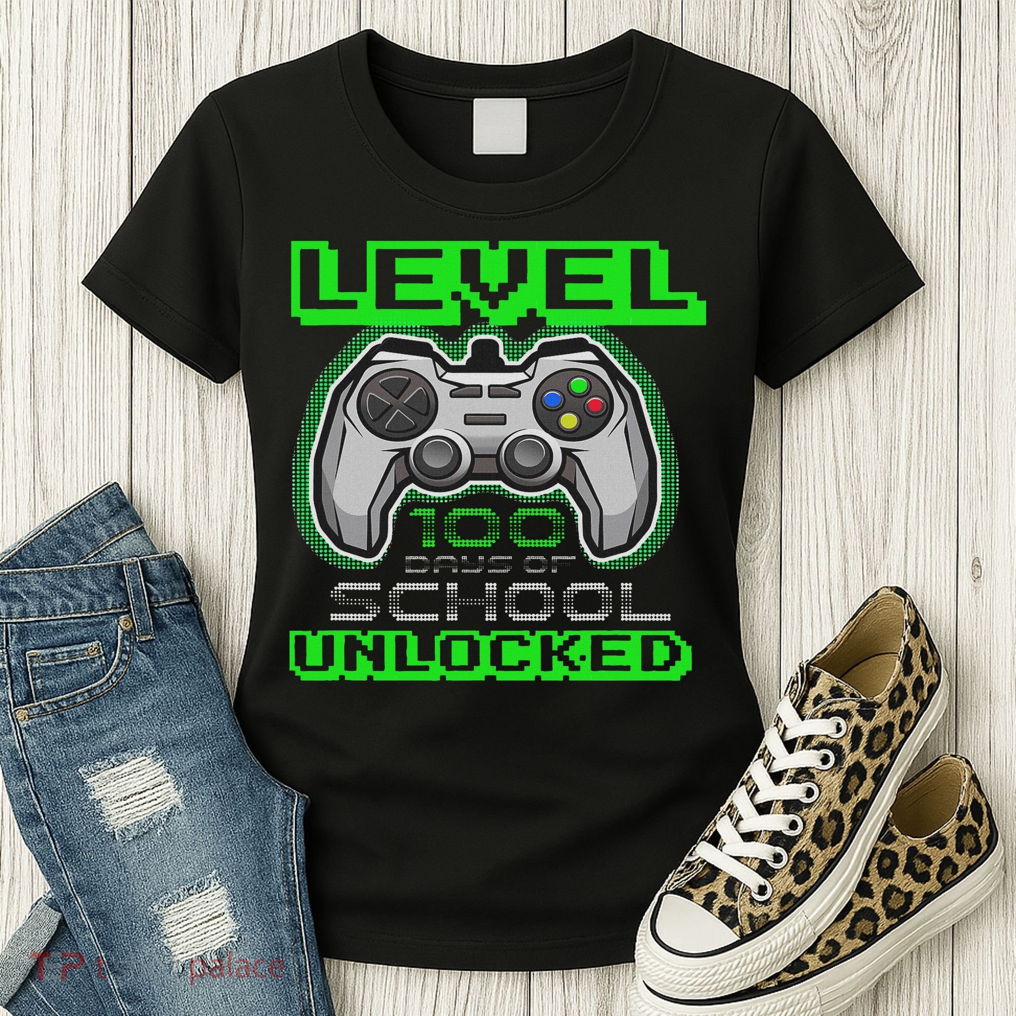 Level 100 Days Of School Unlocked Video Game Women's T-Shirt