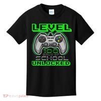 Level 100 Days Of School Unlocked Video Game Kids T-Shirt thumb 0