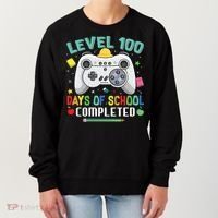Level 100 Day's Of School Funny Completed Women's Sweatshirt thumb 0