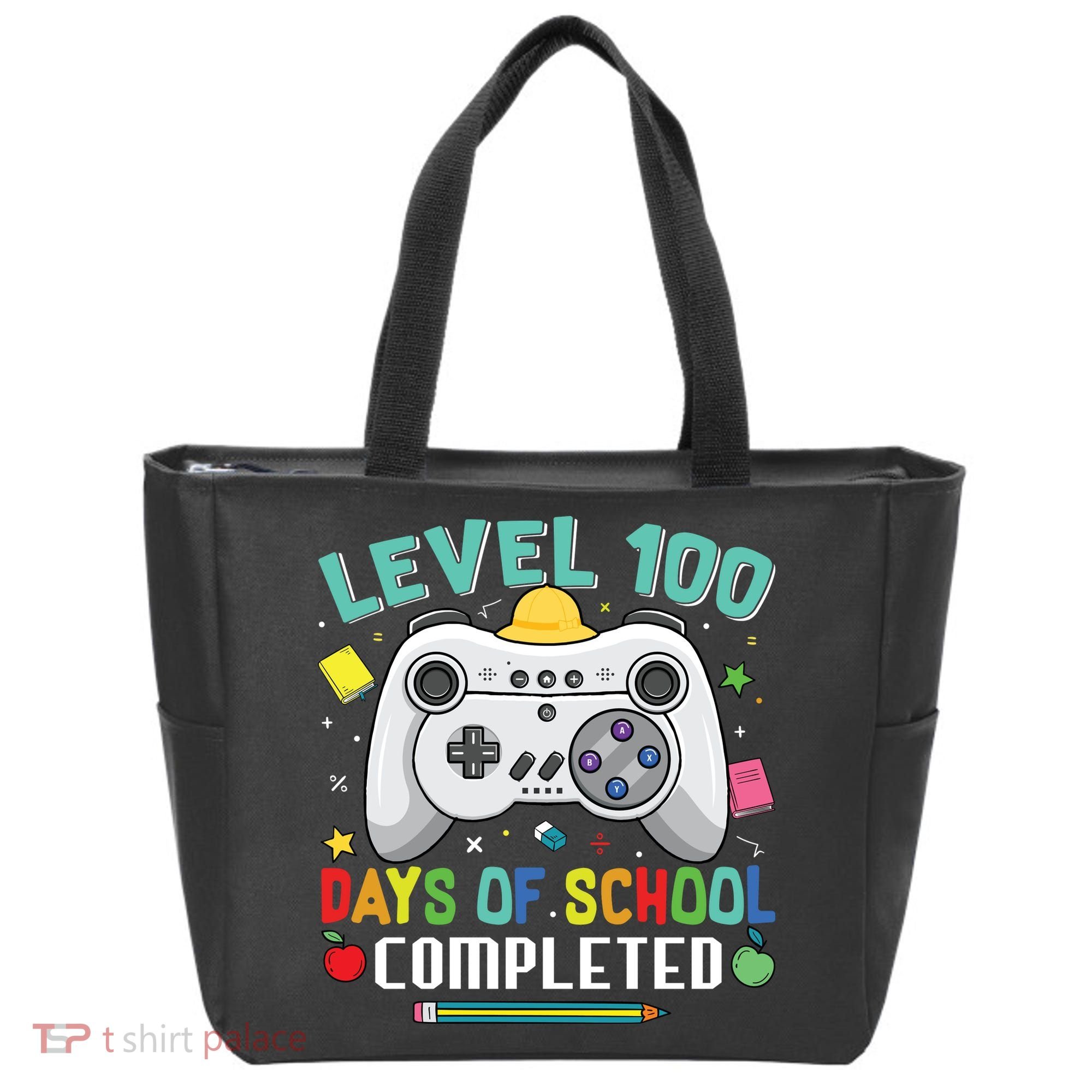 Level 100 Day's Of School Funny Completed Tote Bag