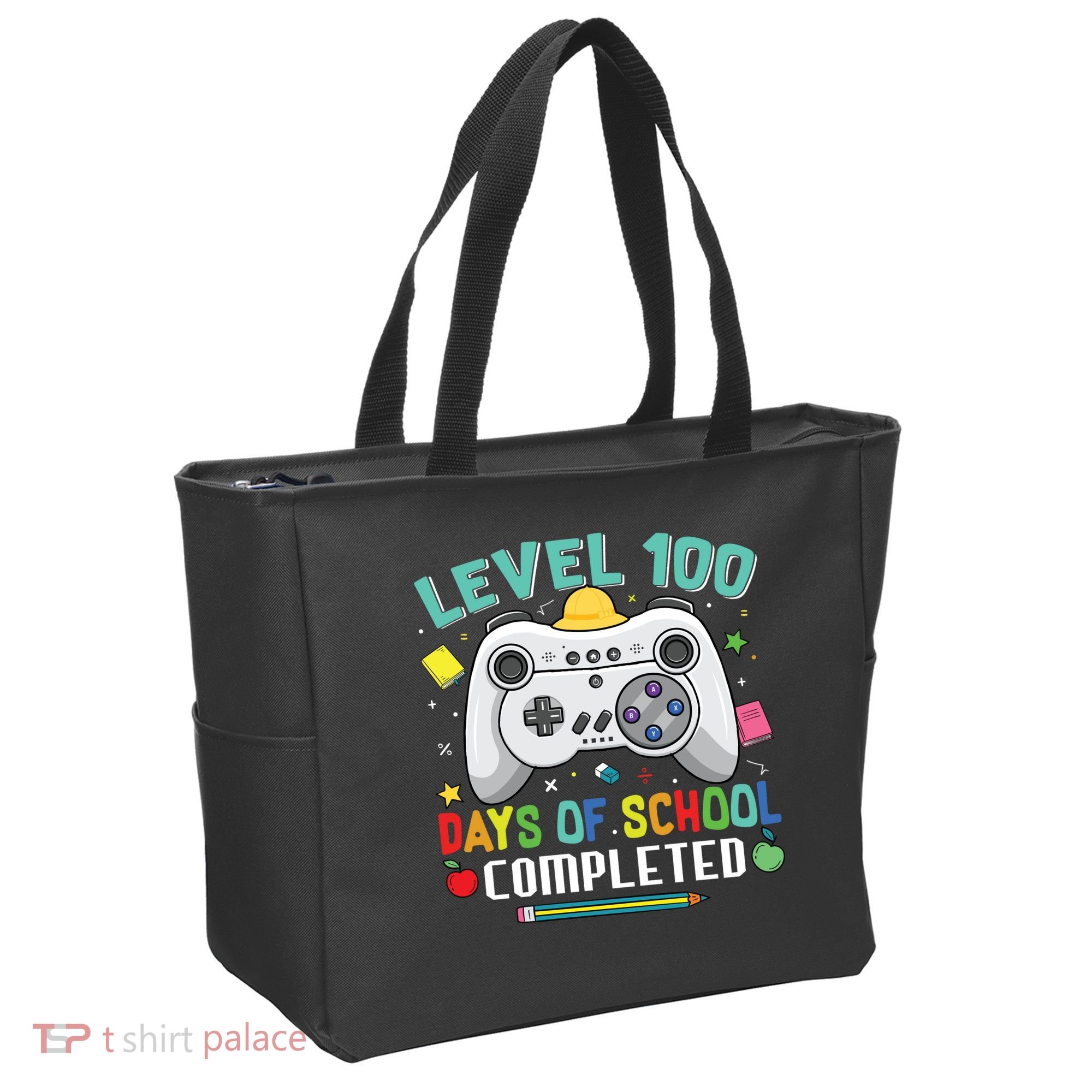 Level 100 Day's Of School Funny Completed Tote Bag