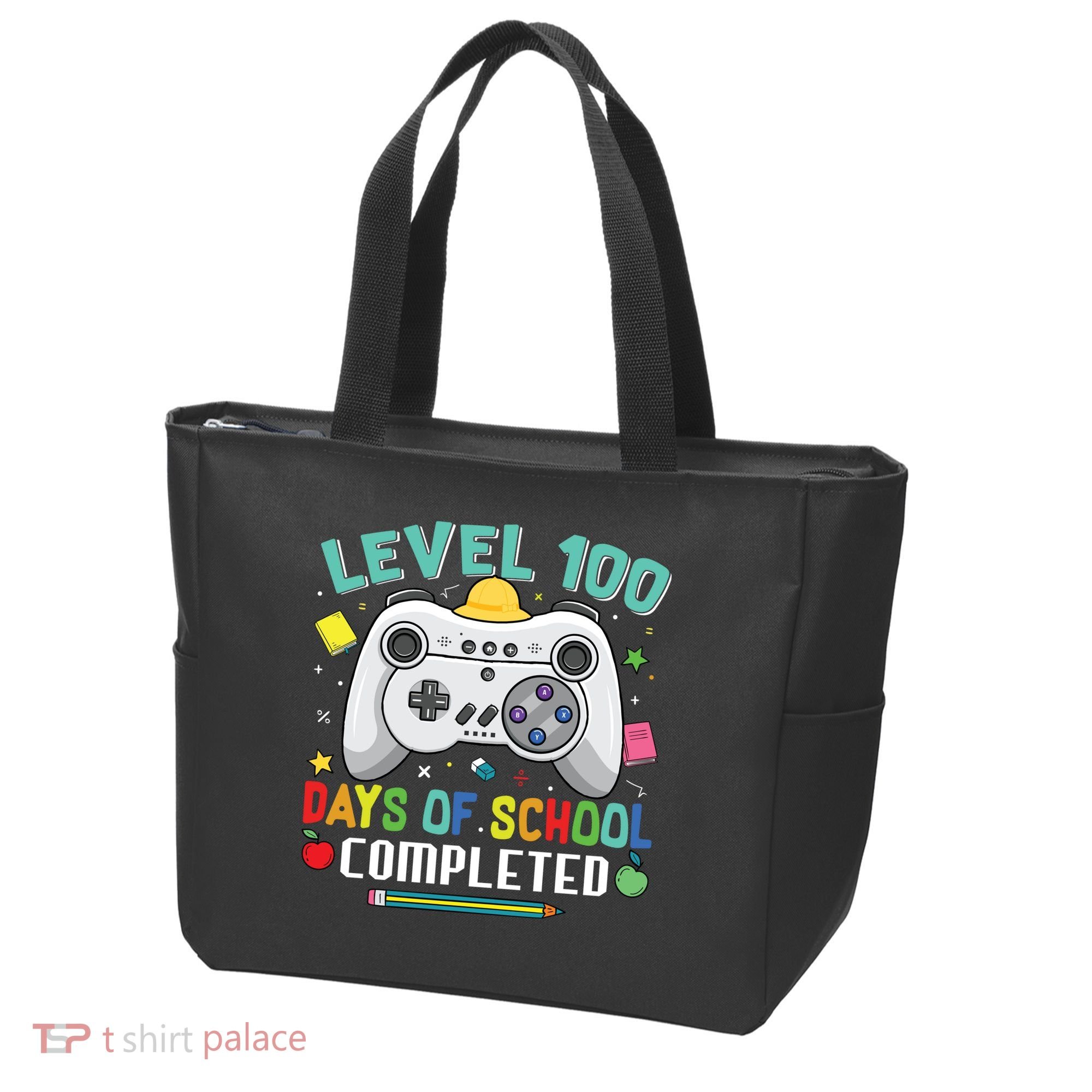 Level 100 Day's Of School Funny Completed Tote Bag