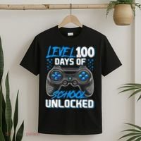 Level 100 Days Of School Unlocked Gamer Video Games Boys T-Shirt thumb 2