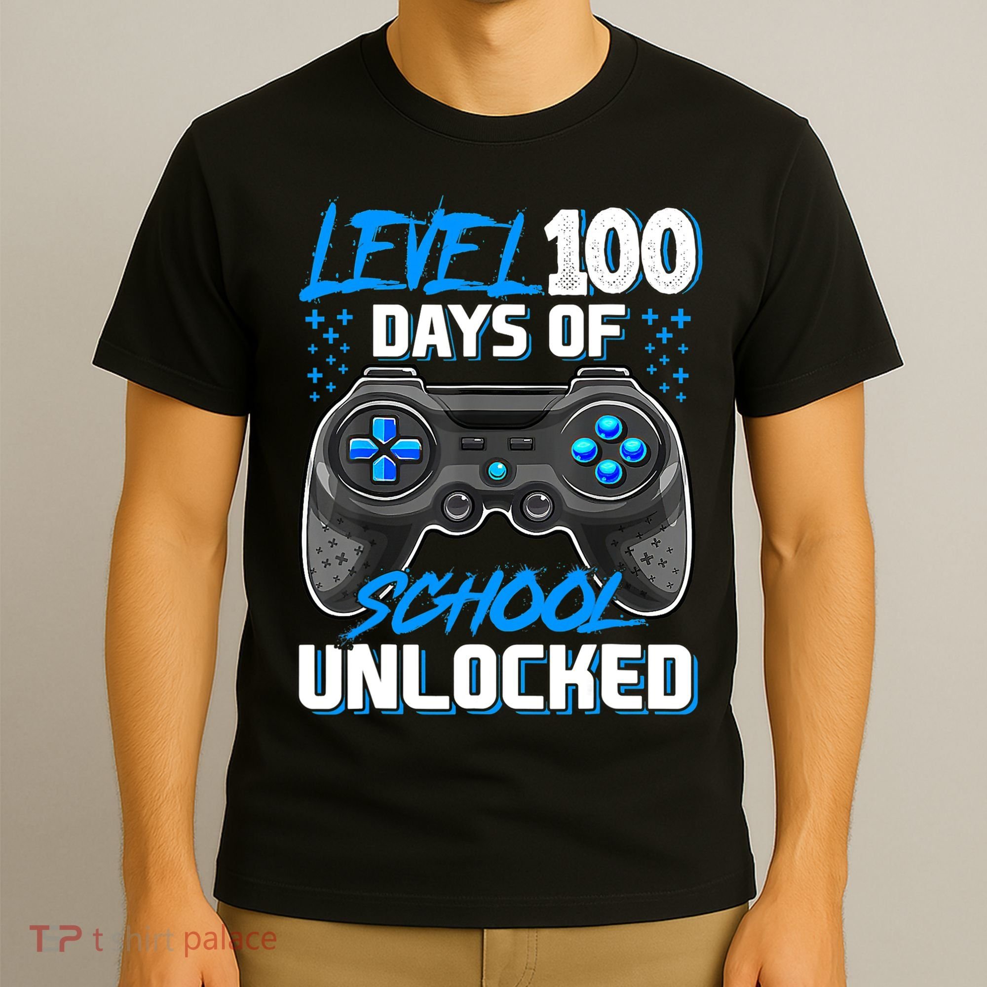 Level 100 Days Of School Unlocked Gamer Video Games Boys T-Shirt