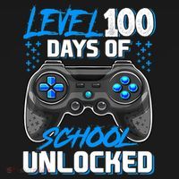 Level 100 Days Of School Unlocked Gamer Video Games Boys Pajama Set thumb 2