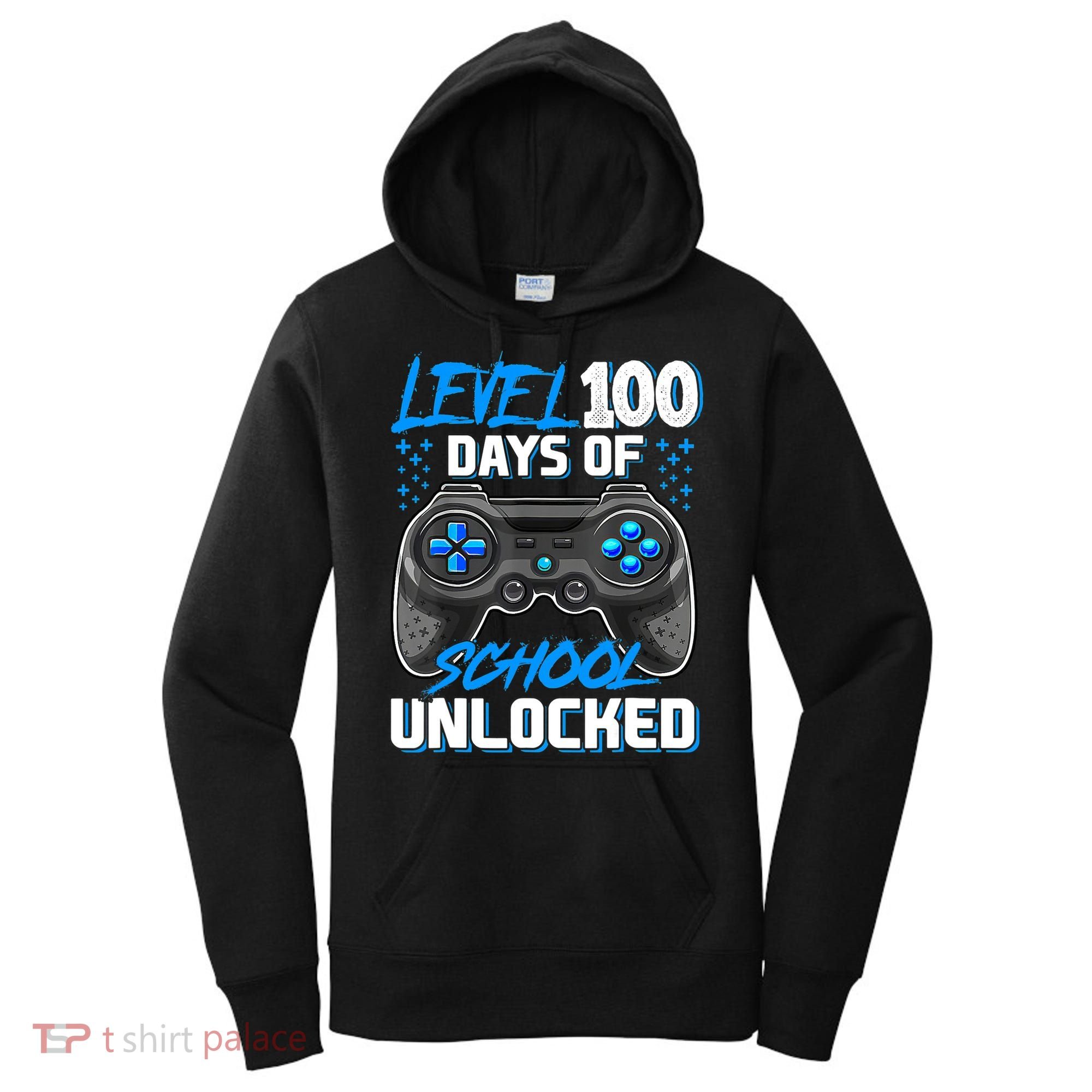 Level 100 Days Of School Unlocked Gamer Video Games Boys Women's Hoodie