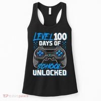 Level 100 Days Of School Unlocked Gamer Video Games Boys Women's Tank Top thumb 0