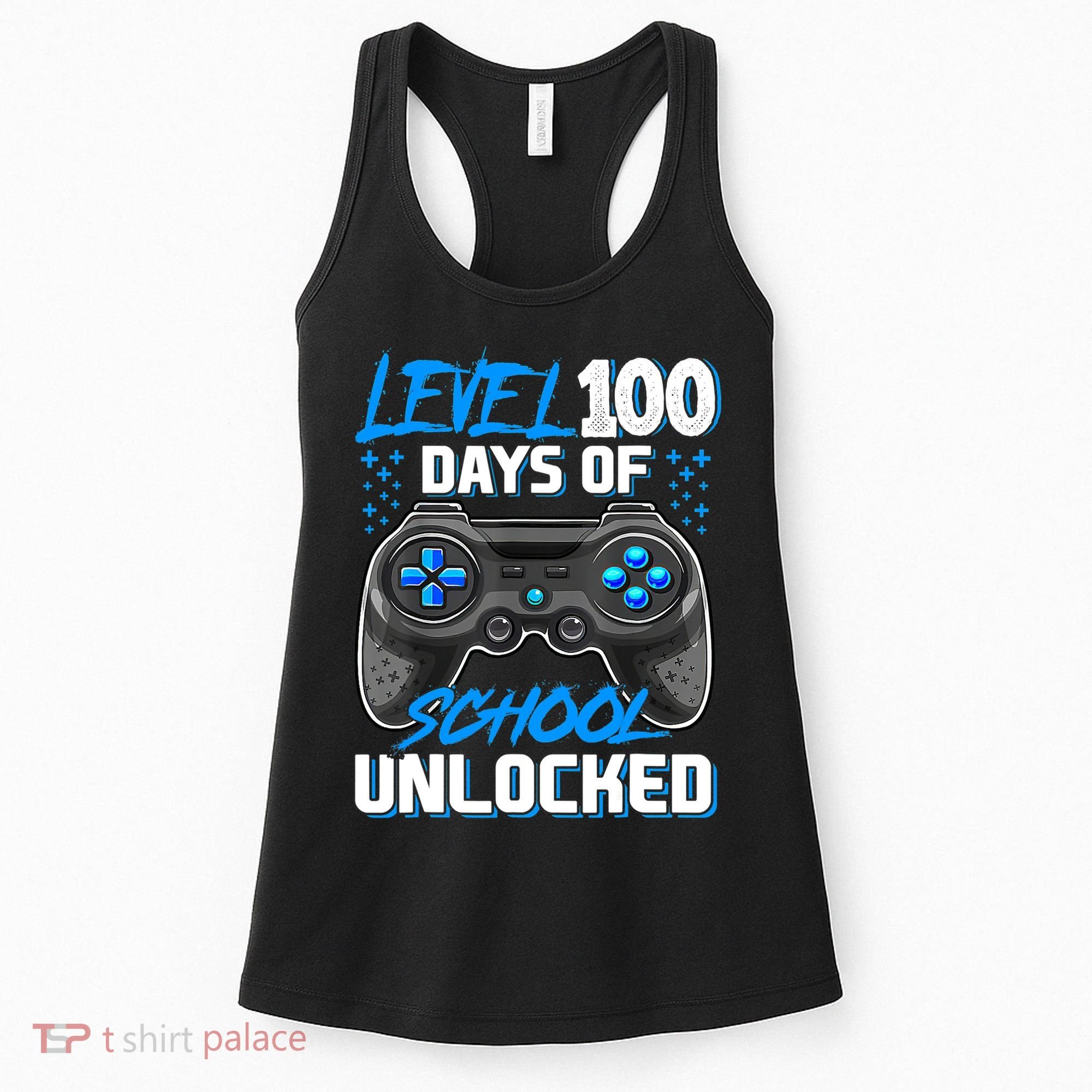 Level 100 Days Of School Unlocked Gamer Video Games Boys Women's Tank Top