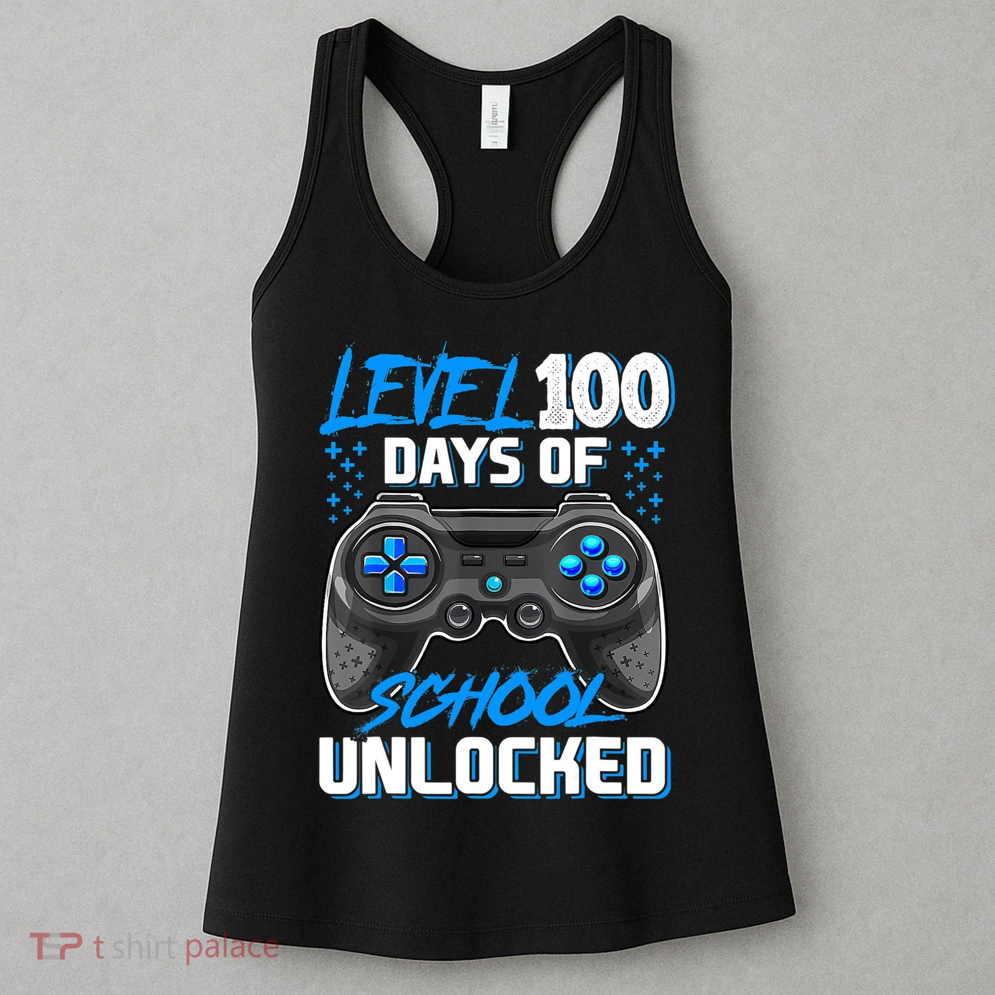 Level 100 Days Of School Unlocked Gamer Video Games Boys Women's Tank Top