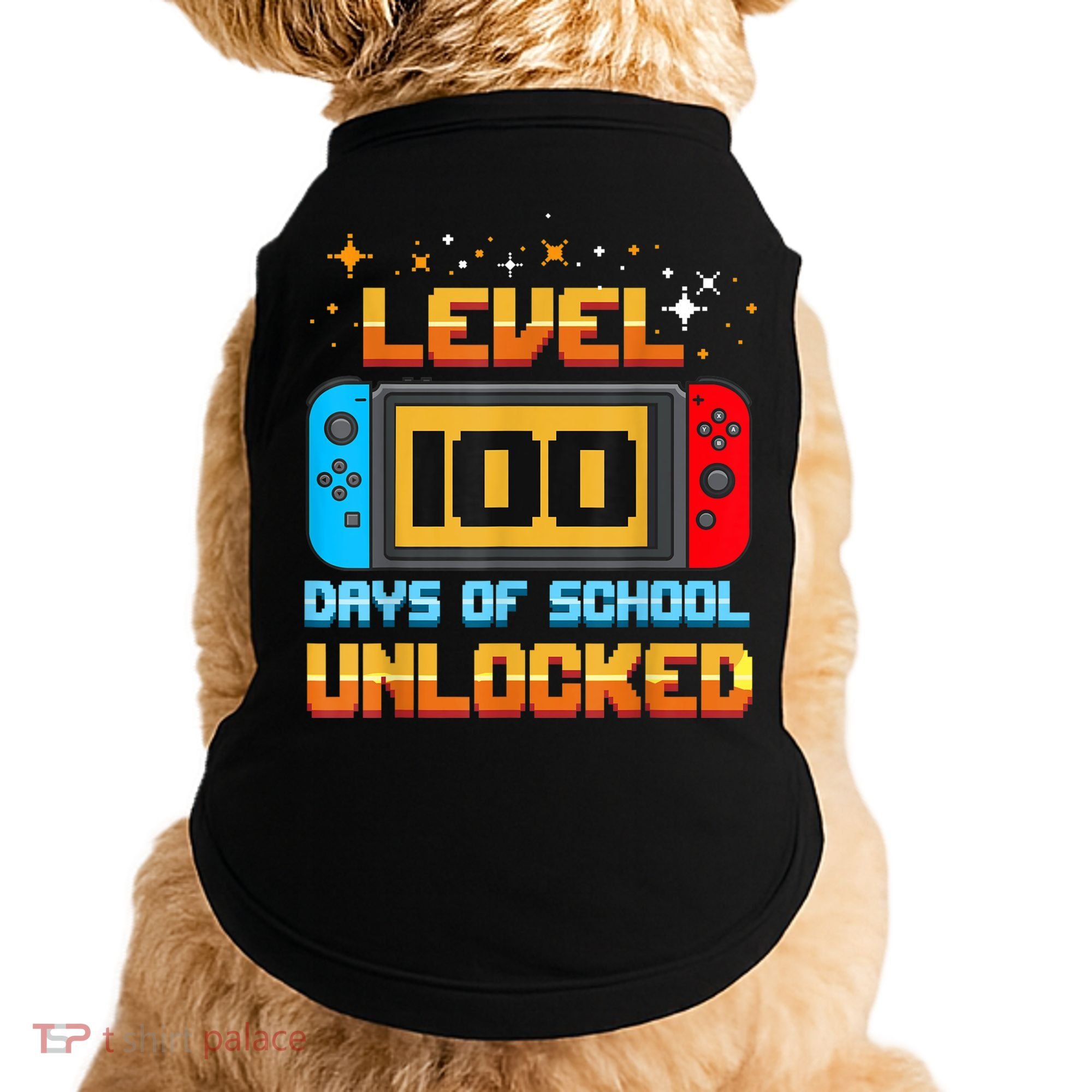 Level 100 Days Of School Unlocked Gamer Funny 100th Day. Doggie Tank