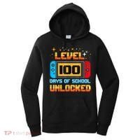 Level 100 Days Of School Unlocked Gamer Funny 100th Day. Women's Hoodie thumb 0