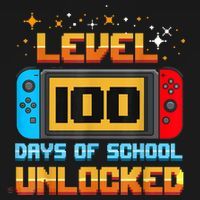Level 100 Days Of School Unlocked Gamer Funny 100th Day. Women's Hoodie thumb 2