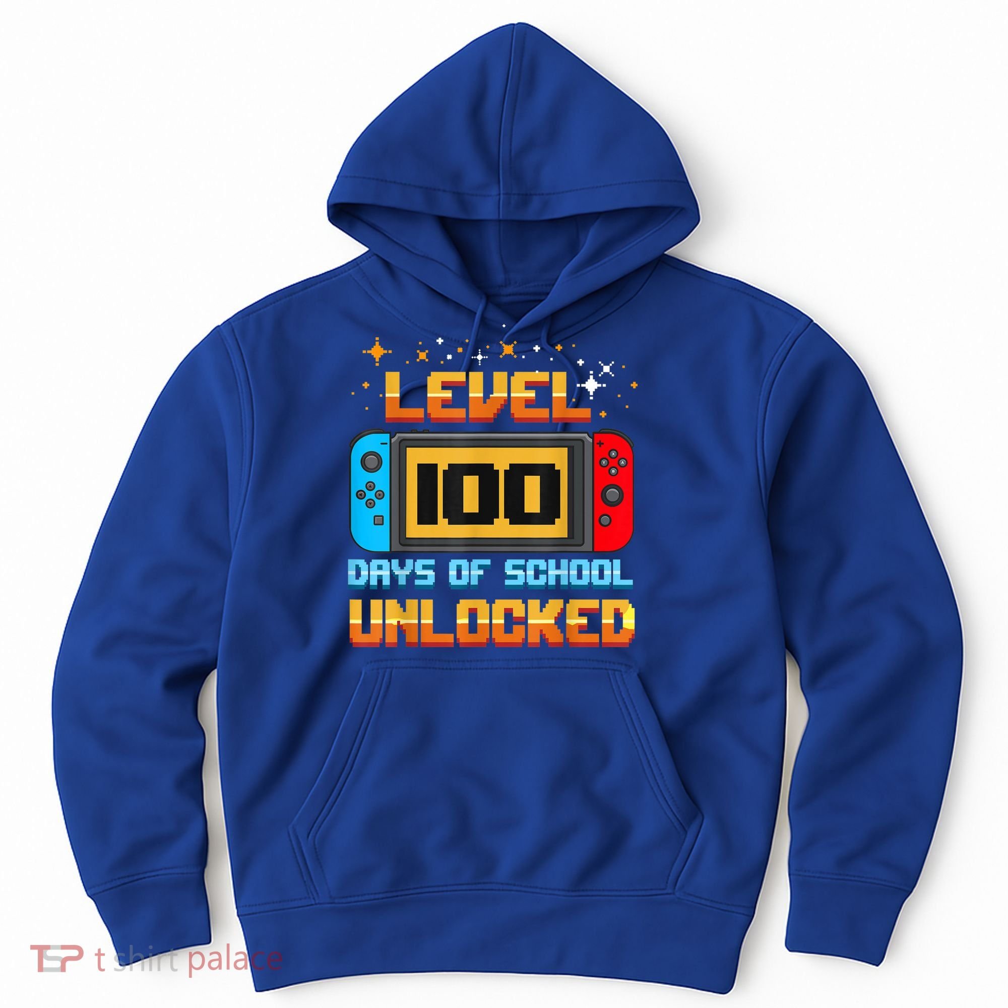 Level 100 Days Of School Unlocked Gamer Funny 100th Day. Hoodie
