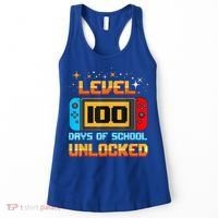 Level 100 Days Of School Unlocked Gamer Funny 100th Day. Women's Tank Top thumb 0