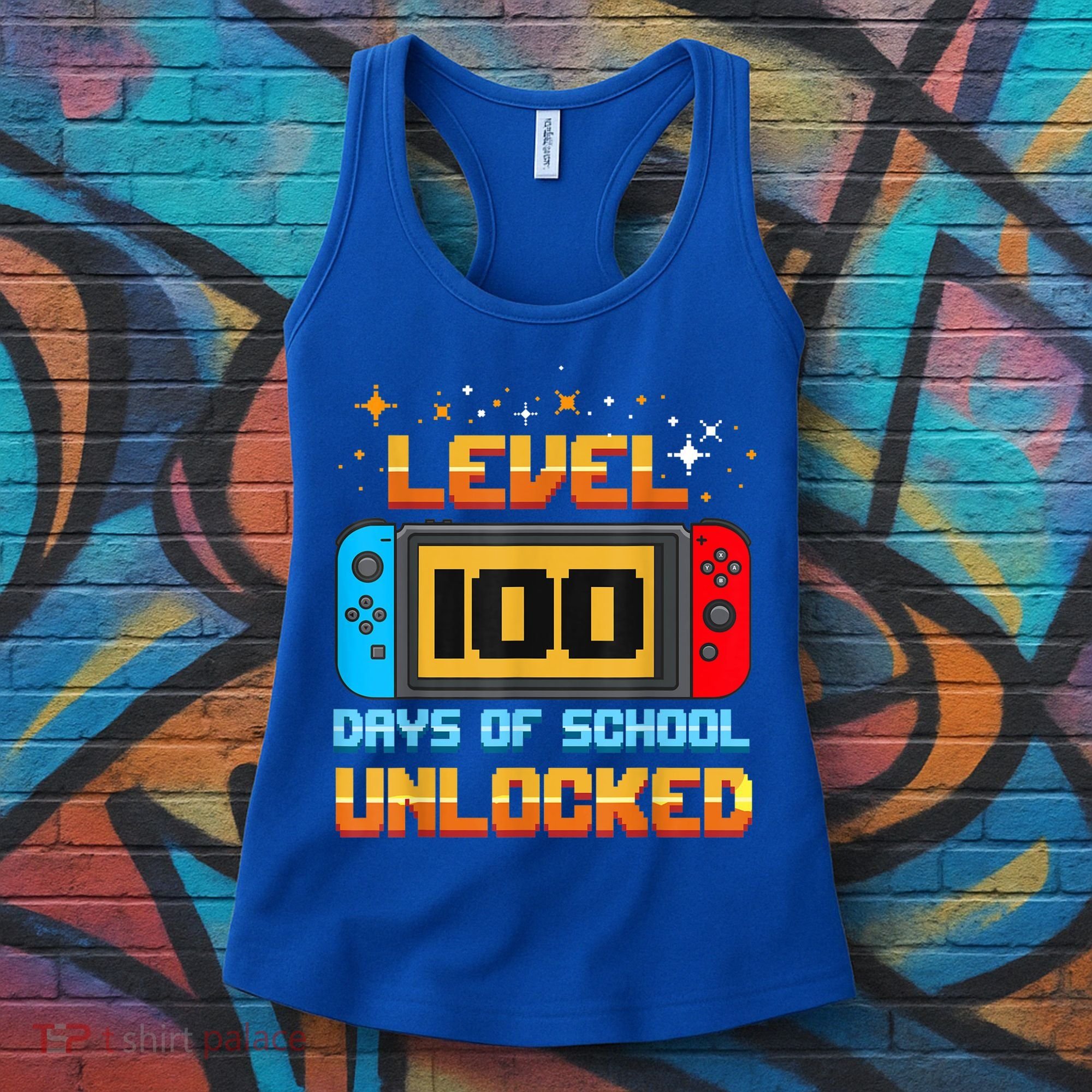 Level 100 Days Of School Unlocked Gamer Funny 100th Day. Women's Tank Top