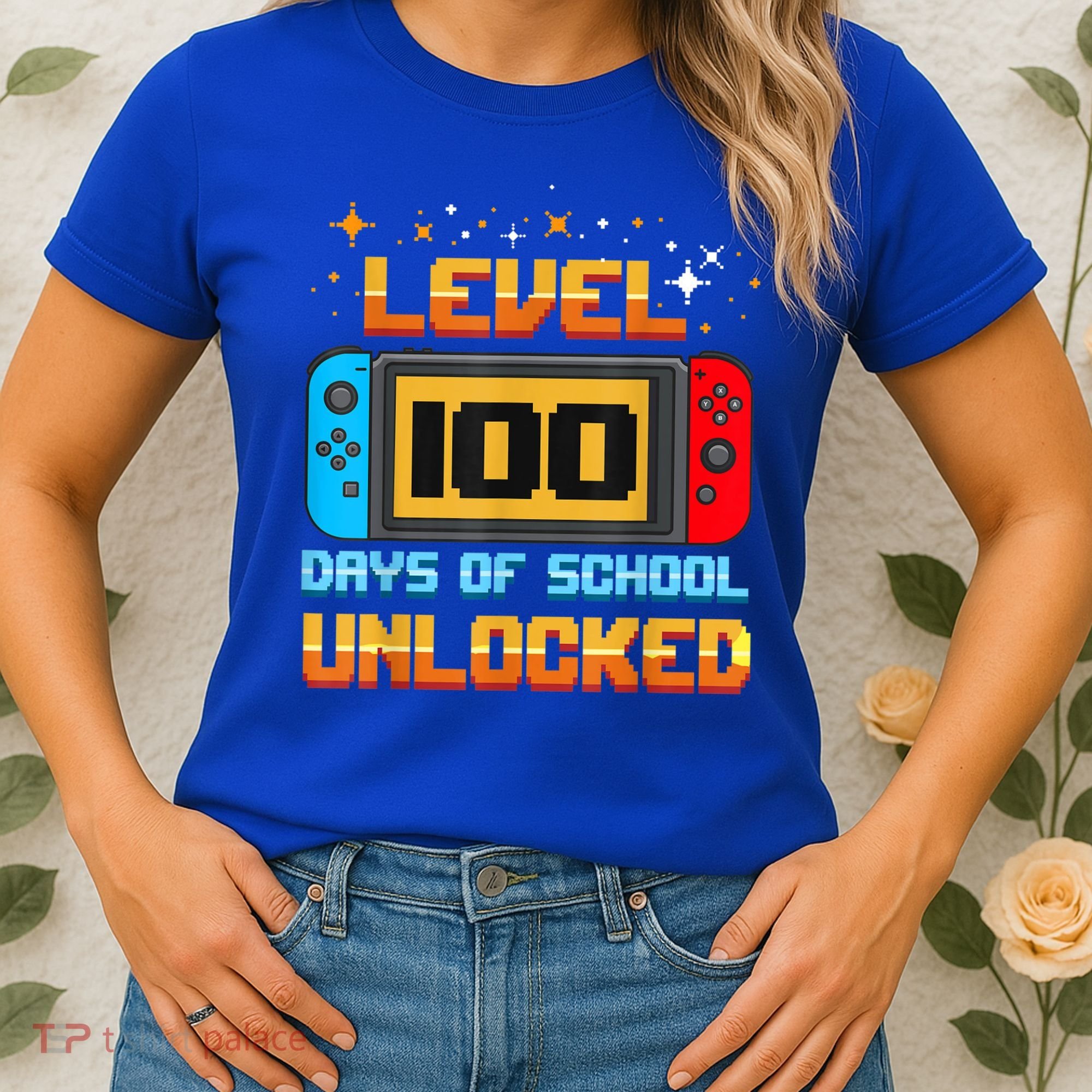 Level 100 Days Of School Unlocked Gamer Funny 100th Day. Women's T-Shirt