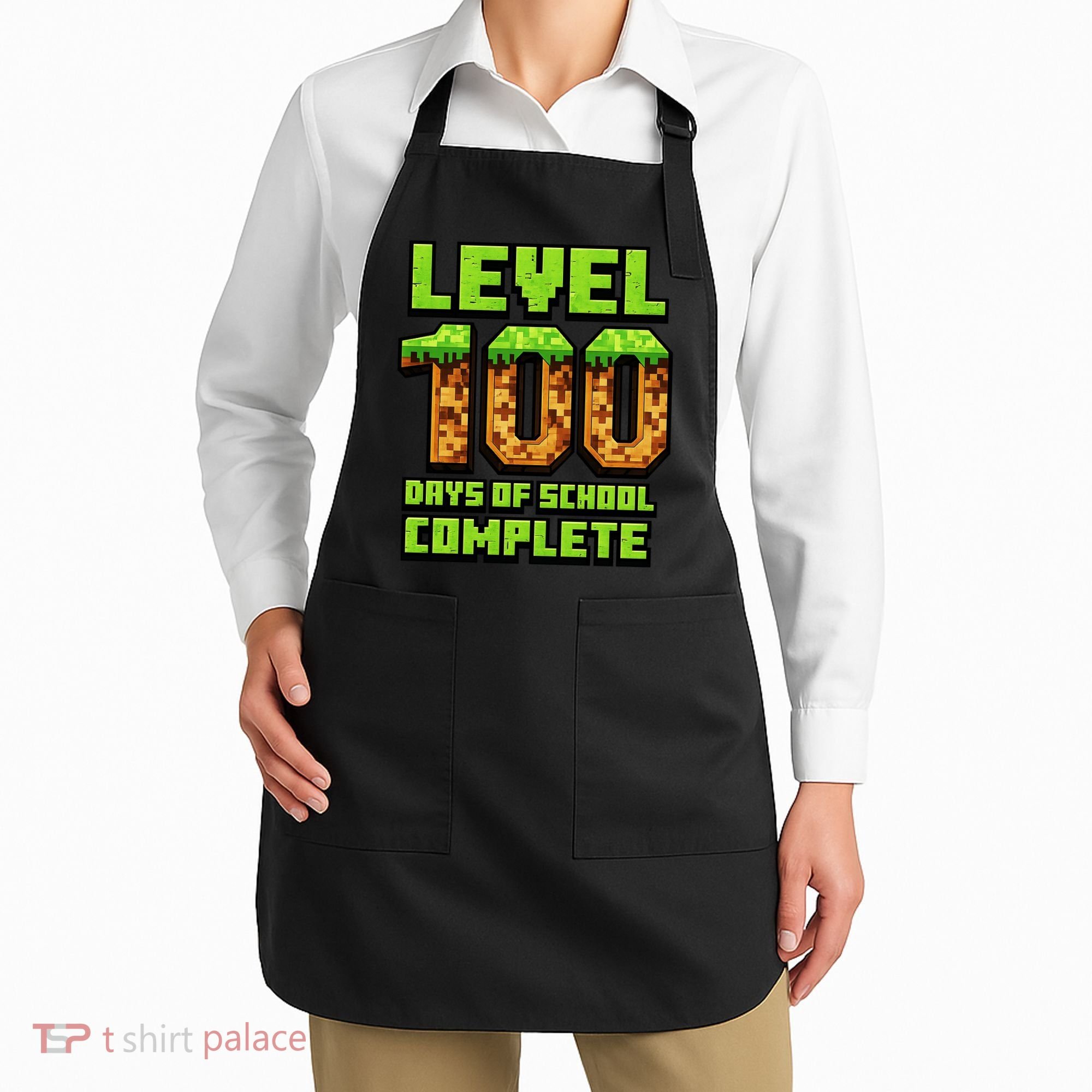 Level 100 Days Of School Complete Gamer  Apron