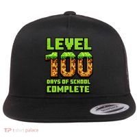 Level 100 Days Of School Complete Gamer  Flat Bill Trucker Hat thumb 0