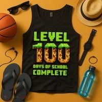 Level 100 Days Of School Complete Gamer  Tank Top thumb 4