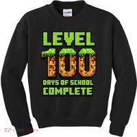 Level 100 Days Of School Complete Gamer  Kids Sweatshirt thumb 0