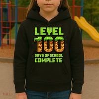 Level 100 Days Of School Complete Gamer  Kids Hoodie thumb 3