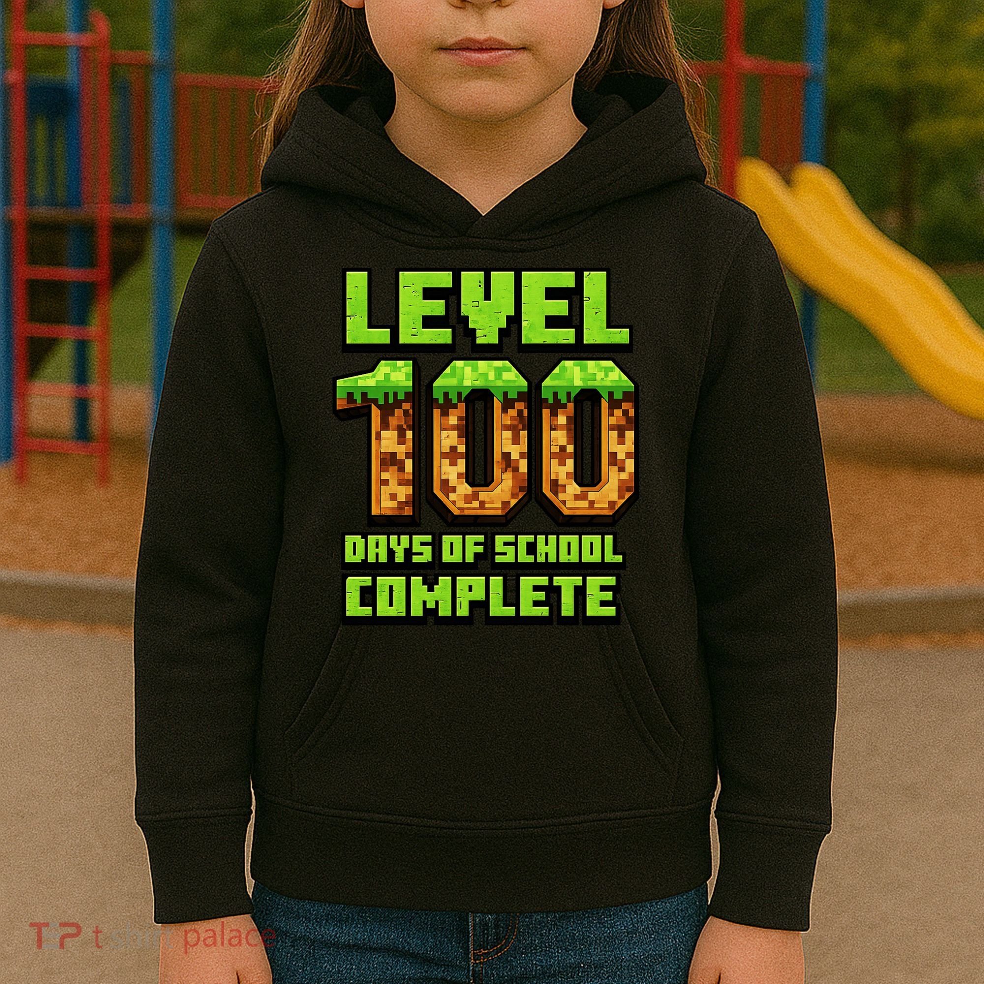 Level 100 Days Of School Complete Gamer  Kids Hoodie