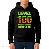 Level 100 Days Of School Complete Gamer  Kids Hoodie thumb 4