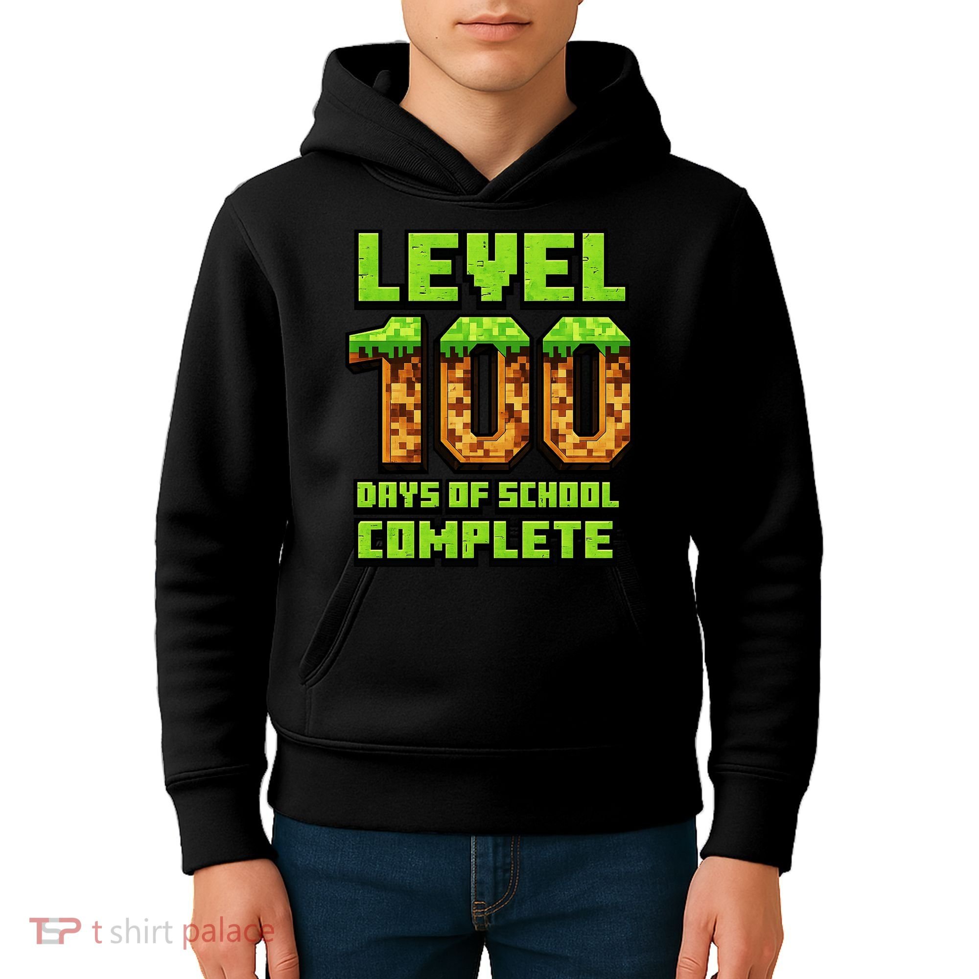 Level 100 Days Of School Complete Gamer  Kids Hoodie