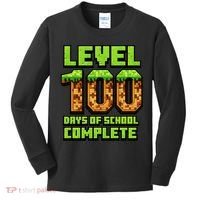Level 100 Days Of School Complete Gamer  Kids Long Sleeve Shirt thumb 0