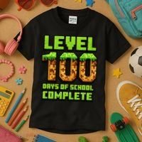 Level 100 Days Of School Complete Gamer  Kids T-Shirt thumb 3