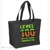 Level 100 Days Of School Complete Gamer  Tote Bag thumb 2