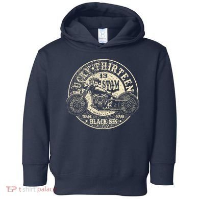 Lucky 13 Speed Motor T For Vintage Black Sin Toddler Hoodie